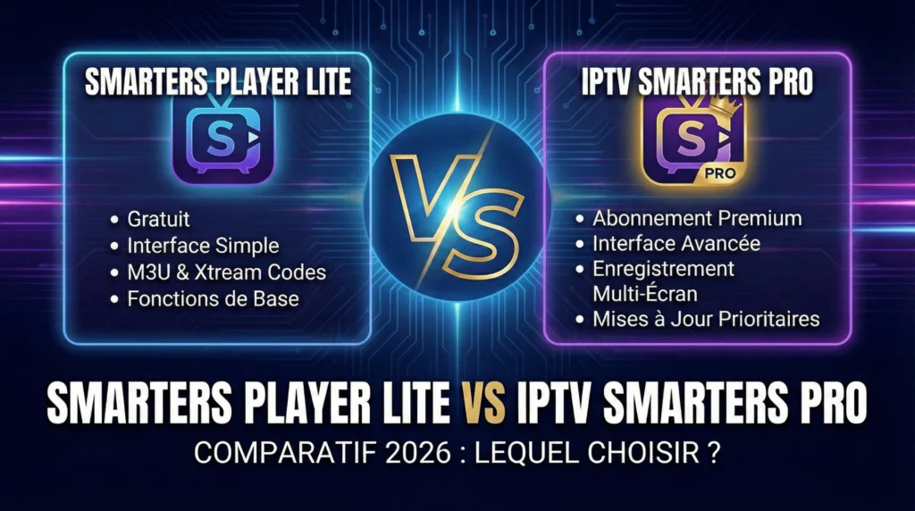 Smarters Player Lite vs IPTV Smarters Pro Comparatif 2026